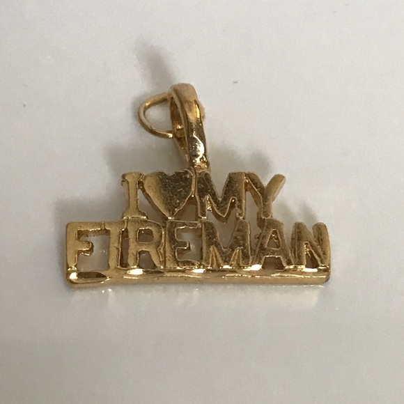Vintage Jewelry - Gold Fireman Pendant